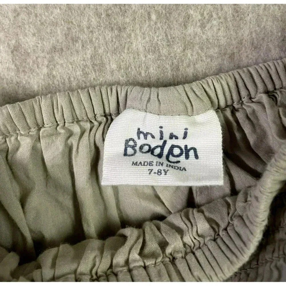 MINI BODEN size 7/8 Girls Tan Embroidered Vacation pull on skirt Lined - Picture 2 of 11